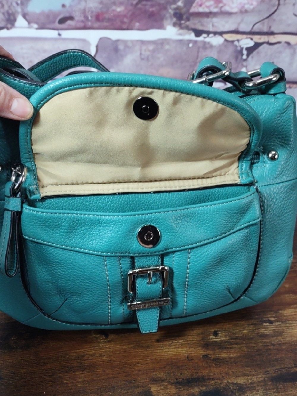 Giani Bernini Pebbled Leather Shoulder Bag - Picture 8 of 14